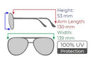 Wholesale USA American Flag Patriotic Aviator Pilot Metal Frame Sunglasses - 12-pack
