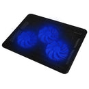 TRONWIRE Laptop Notebook Cooling Pad with Blue LED Lights – Ultra-Quiet USB Fan Cooler for 15-17 Inch Laptops, Adjustable Height, Ergonomic Design