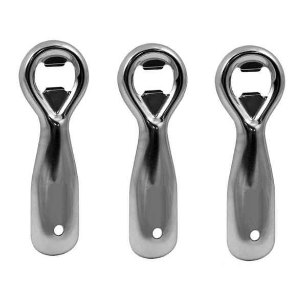 TRONWIRE Set Of 3 Premium Heavy Duty Steel Mirror Finish Beveled Speed Bartender Bottle Openers