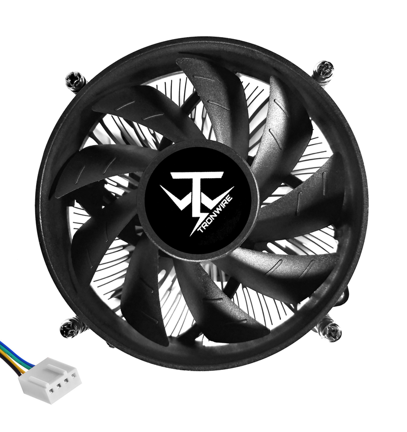 TRONWIRE TW-4 Intel Core i3 i5 i7 i9 Socket 1200 1151 1150 1155 1156 4-Pin PWM CPU Cooler With Aluminum Heatsink & 3.5-Inch Fan With Pre-Applied Thermal Paste For Desktop PC Computer