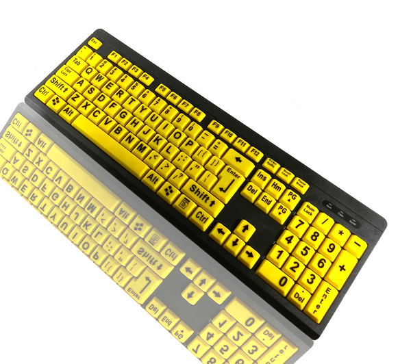 TRONWIRE Large Print Letter Wired USB 104 Keys High Contrast Keyboard For Desktop PC Computer