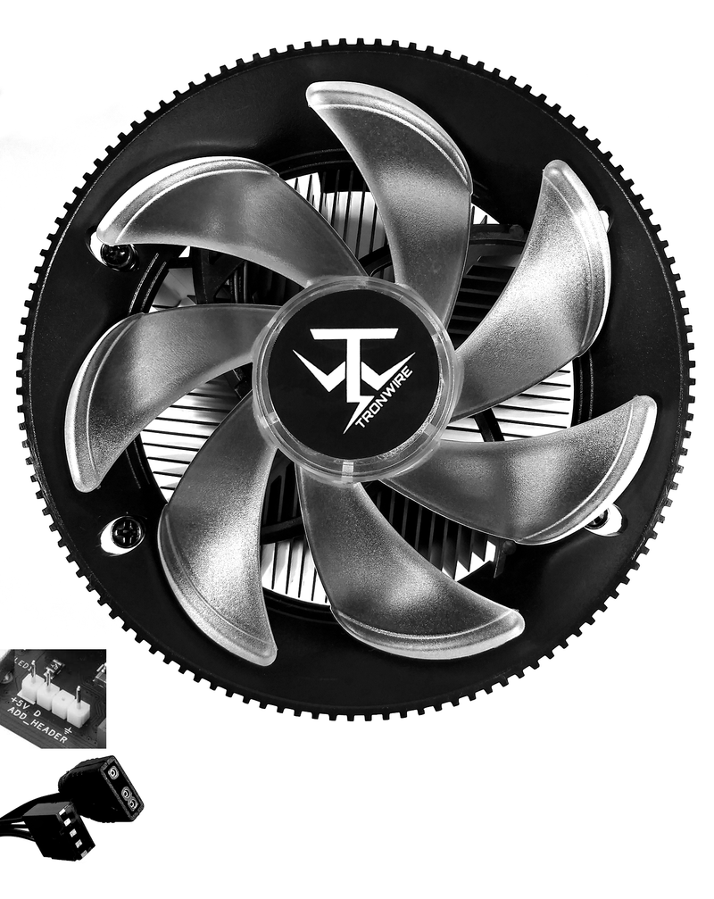 TRONWIRE TW-7 ARGB LED CPU Cooler With Aluminum Heatsink & Copper Core Base & 4-Pin PWM 4.72-Inch Fan With Pre-Applied Thermal Paste For AMD Socket AM4 Desktop PC Computer