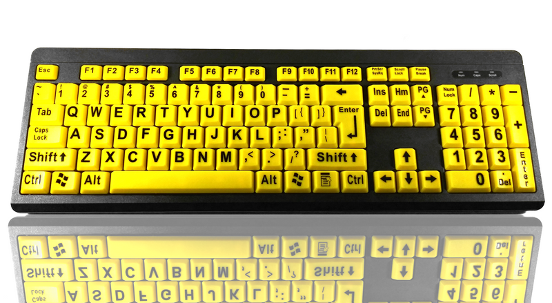 TRONWIRE Large Print Letter Wired USB 104 Keys High Contrast Keyboard For Desktop PC Computer