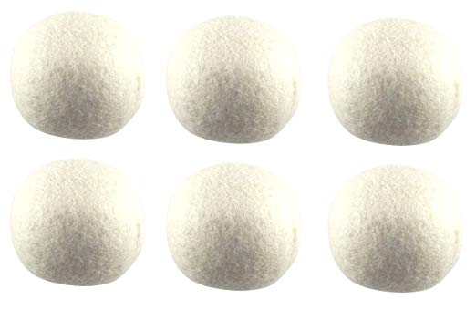 TRONWIRE 6-Pack Premium XL 100% Pure Organic New Zealand Wool Dryer Balls - Natural Fabric Softener, Reusable, Saves Drying Time