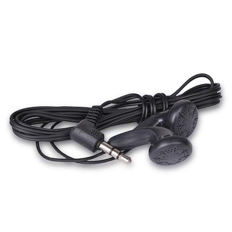 TRONWIRE Black Stereo Earbuds With 3.5mm Plug - 3.8 Feet Cord Length - 3-Pack