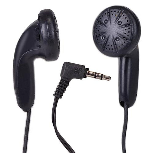 TRONWIRE Black Stereo Earbuds With 3.5mm Plug - 3.8 Feet Cord Length