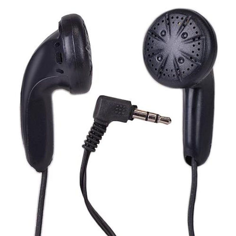 TRONWIRE Black Stereo Earbuds With 3.5mm Plug - 3.8 Feet Cord Length - 3-Pack