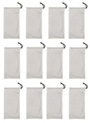 TRONWIRE 12-Pack Silver Premium Soft Microfiber Cleaning Storage Pouch Sack Bag For Sunglasses Eyeglasses