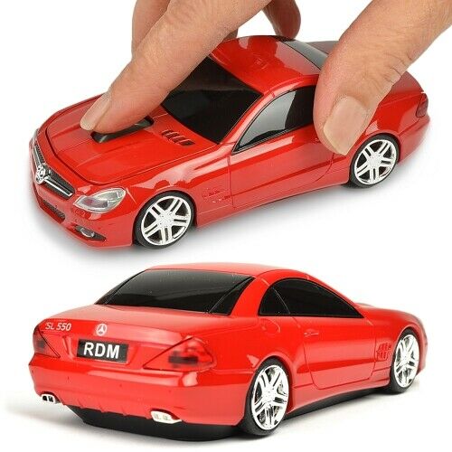 Mercedes Computer Mouse 3-Button Road Mice Mercedes SL550 (Red) 2.4GHz Wireless USB Optical Mo ...