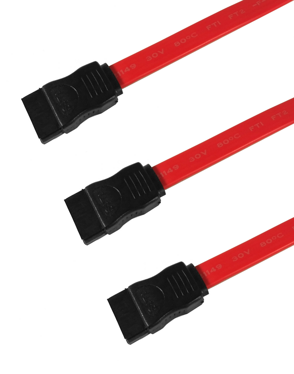 TRONWIRE 3-Pack Straight SATA III Cable 6.0 Gbps 13-inches